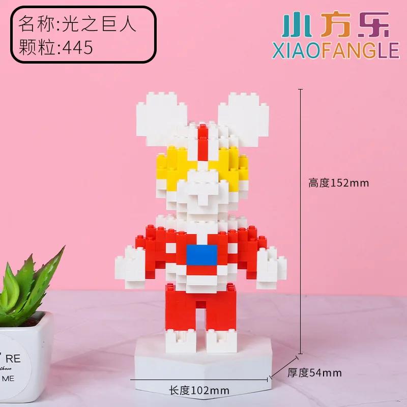 Funny Mini Bear Gloomy Cartoon 3D Micro Building Blocks Creative DIY Model Figure Toys Table Decor For Kids Birthday Gift