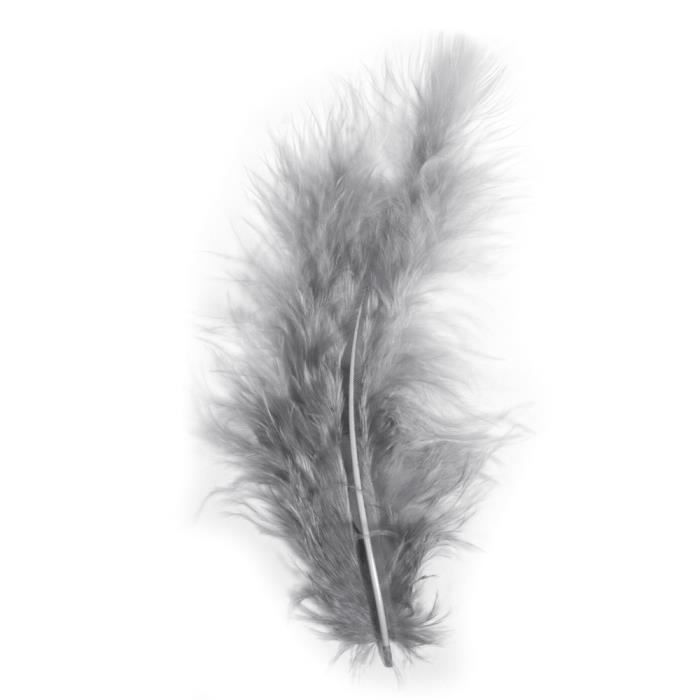 Plumes de décoration, gris, 8 cm, {couleur}