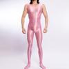 Sexy Men Candy Color Oil Glossy Shiny Shapping Bodysuit Smooth Sheer See Through Tights Elastic Fitness Leotard Sleeveless