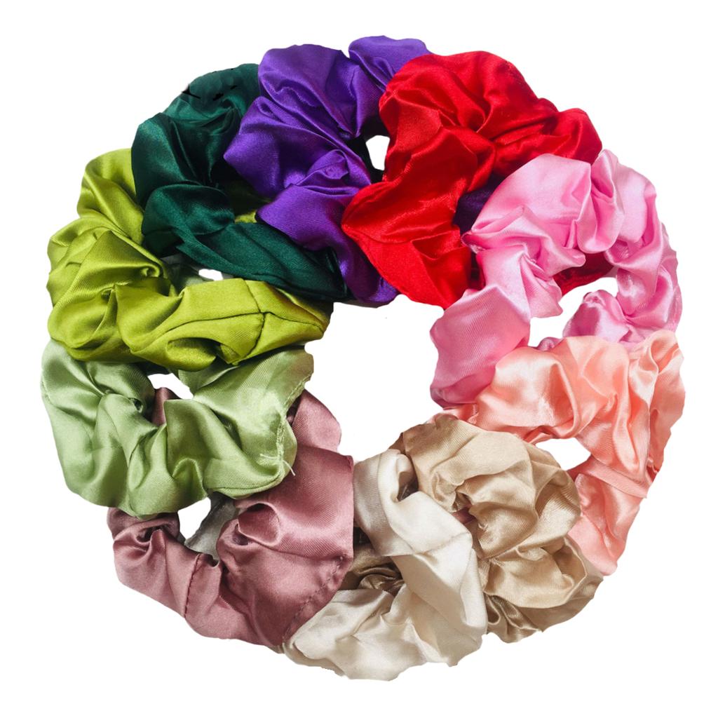 25/10//6 Stück Satin Scrunchies Mädchen Elastisches Haarband Pferdeschwanzhalter Haargummis Mode Damen Accessoires Uni Scrunchy