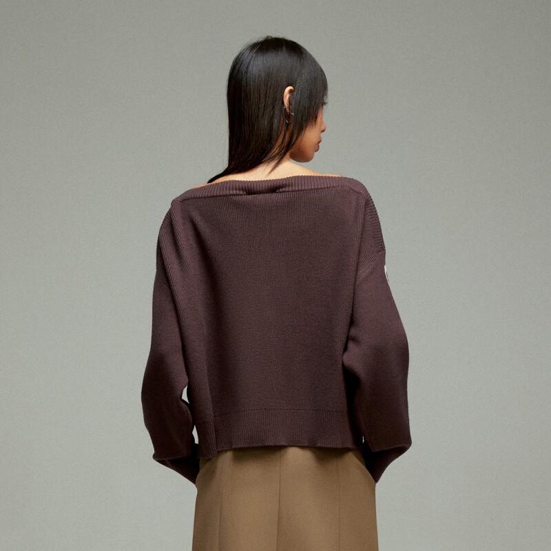 ONLY Women's 2024 Spring Loose Batwing Off-Shoulder Knit Sweater