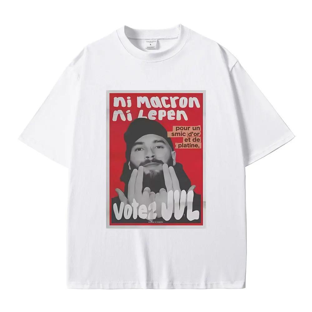 Jul French Rapper Humorous Satirical Theme Black Oversize TShirt Front PosterStyle Ni Macron Ni Le Pen Votez Jul S