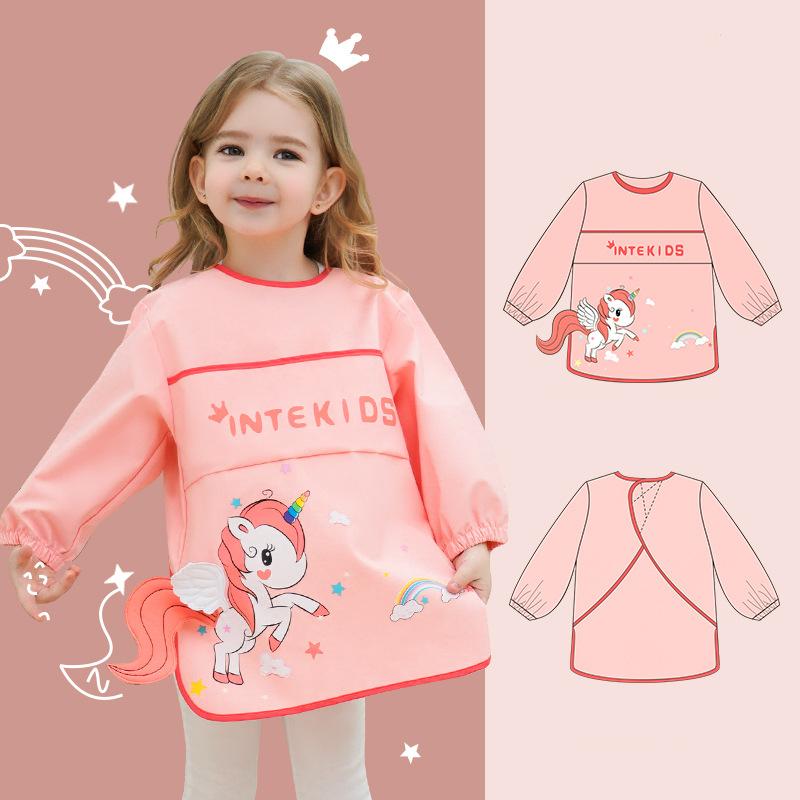 Kinder Cartoon Einhorn Schürze Jungen Mädchen Küche Kochen Backen Malen Kochen Kunst Lätzchen Mode Schürze Baby Lätzchen