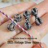 S925 Retro Silver Vajra Thai Pendant: Handmade Spacer Beads for DIY Bracelets