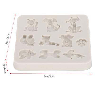 2PCs Silicone Mold Hand Made Tool Cartoon Animals Shape High Temperature Resistance(Gray )