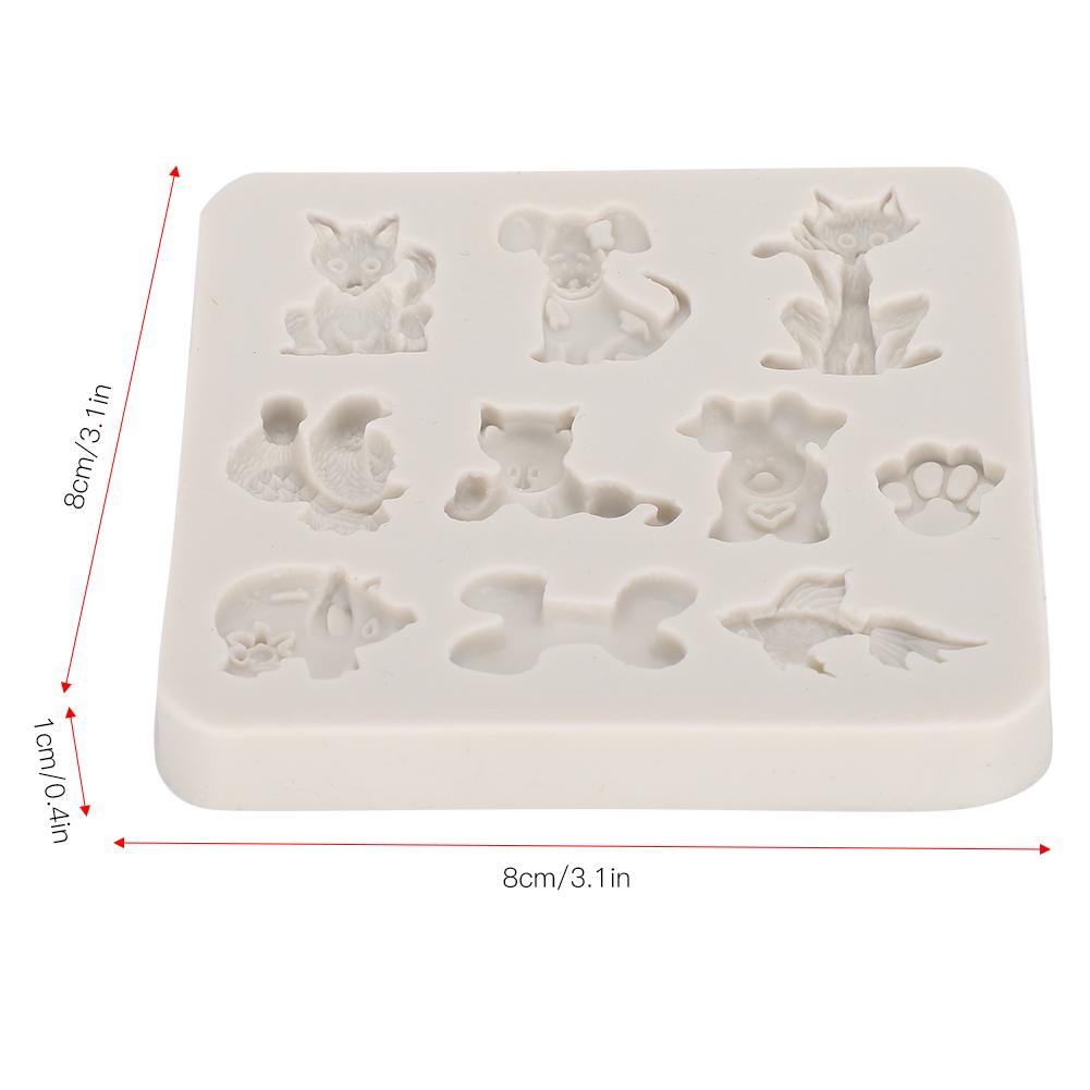2PCs Silicone Mold   Hand Made Tool Cartoon Animals shape High Temperature Resistance(Gray )