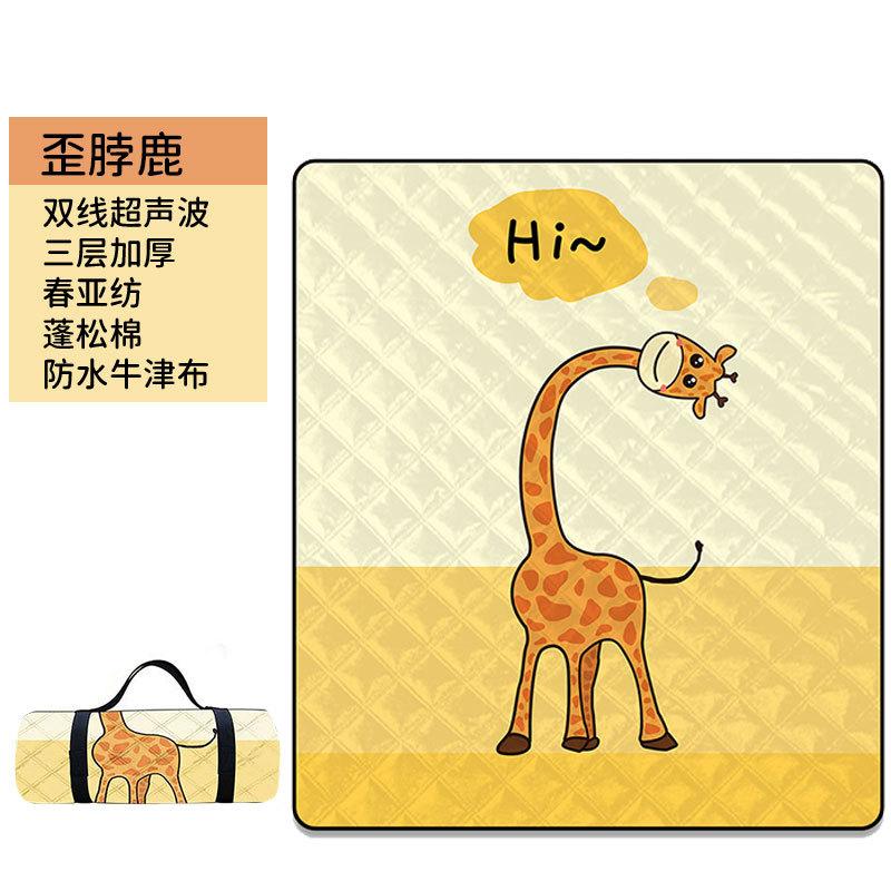Ultrasonic Picnic Mat Thickened Camping Floor Mat Portable Beach Camping Mat Waterproof Outdoor Outing Cartoon Moisture-proof Mat