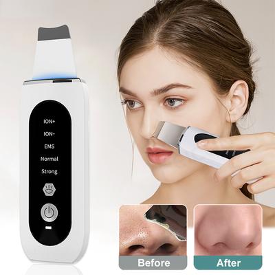 Ultrasonic Skin Scrubber Peelingový odstraňovač čiernych bodiek Hĺbkové čistenie tváre Ultrazvukový iónový čistič pórov Čistiaca lopatka na tvár