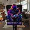 1PC Custom Name Skull Warrior Artwork Patterned Flannel Blanket Suitable For All Seasons for Home Decor Warmth and Comfort Gifts Holiday Present_lx