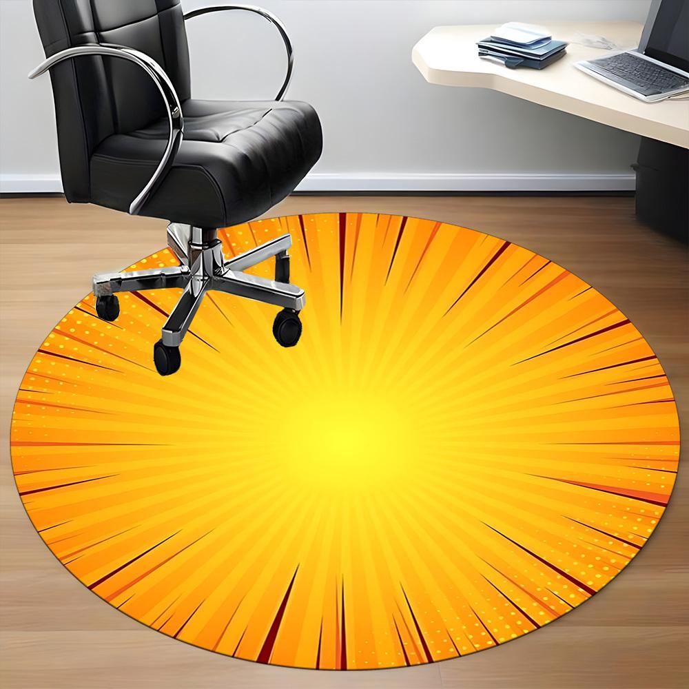 1pc Sunburst Pattern Chair Carpet for Office, Non-slip, Soft and Durable Office Rug for Decoration, Perfect for Office Yy251229170