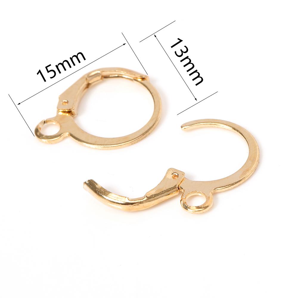 50pcs Earring Hook French Earrings Earwire Fitting 13x15mm Ear Setting Base Accessories for Craft Jewelry Making Components DIY