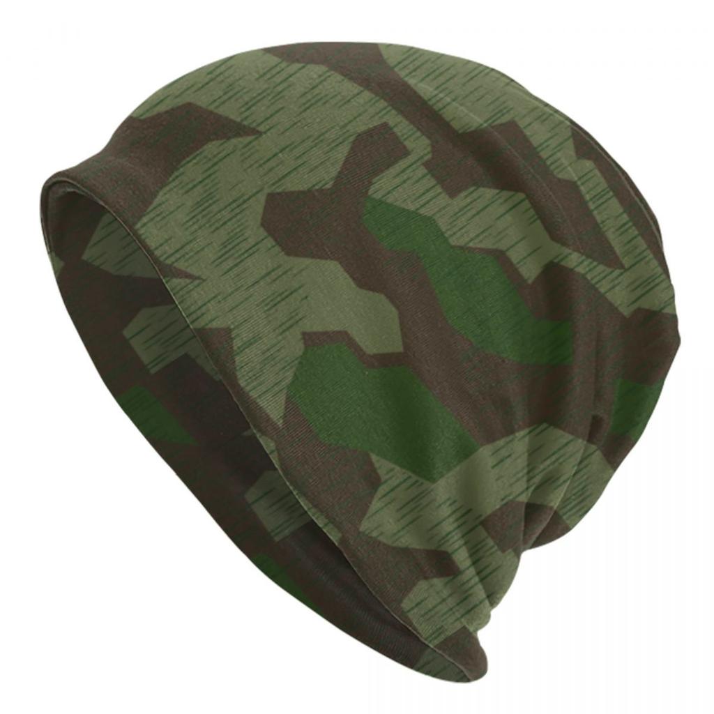 Niemieckie kamuflażowe czapki beanie, czapki unisex, ciepłe zimowe czapki dzianinowe, damskie, męskie, uliczne, dla dorosłych, czapki-bonnetki moro, outdoor, czapka narciarska