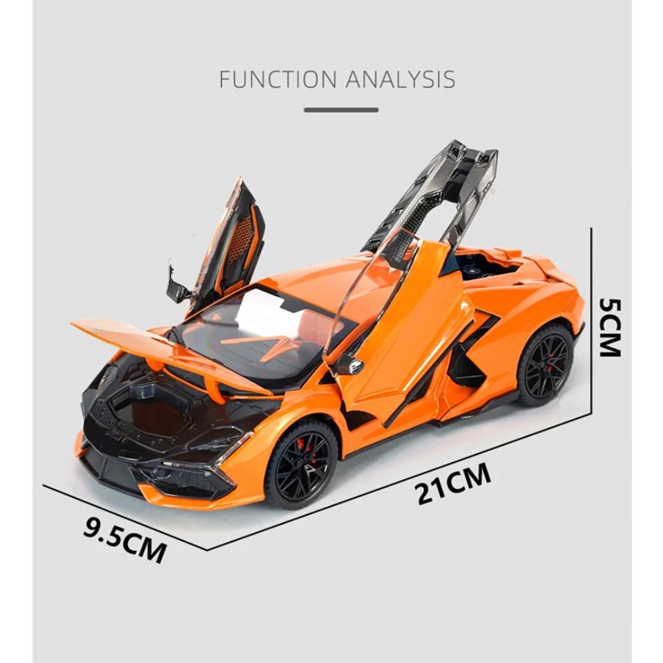 1/24 Lamborghini Revuelto Alloy Sports Car Model Diecast Metal Toy Racing Super Car Vehicles Model Sound and Light Simulation Childrens Gift