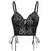 Vintage Mesh Embroidered Corset Bustier Sling - Hot Girl Tight-fitting Innerwear Vest