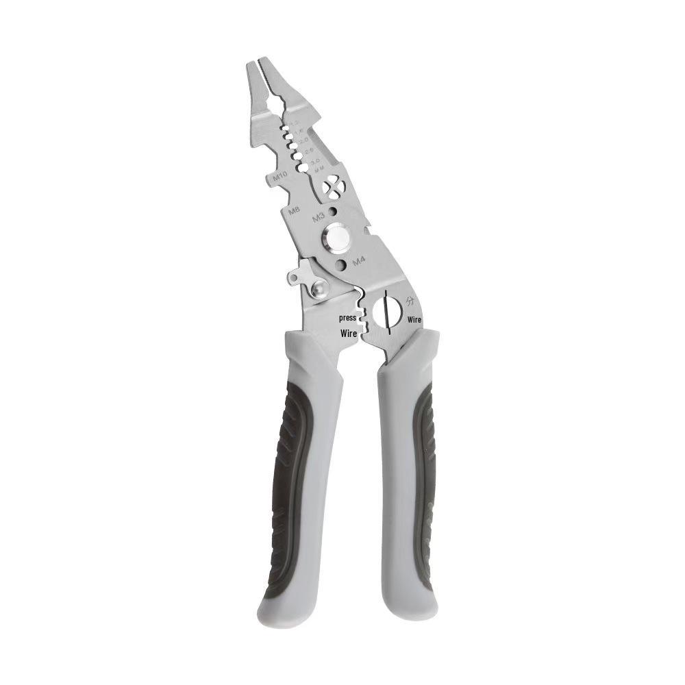Multifunction Wire Stripper: Ideal for Splitting, Skinning, Crimping, Wrapping, and Cutting - Universal Electrician Pliers.
