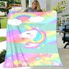 Cartoon Cute Unicorn Blanket,Flannel Blanket Throw Blanket,Children's Warm Blanket for Living Room Bedroom Beds Sofa Travel Gift