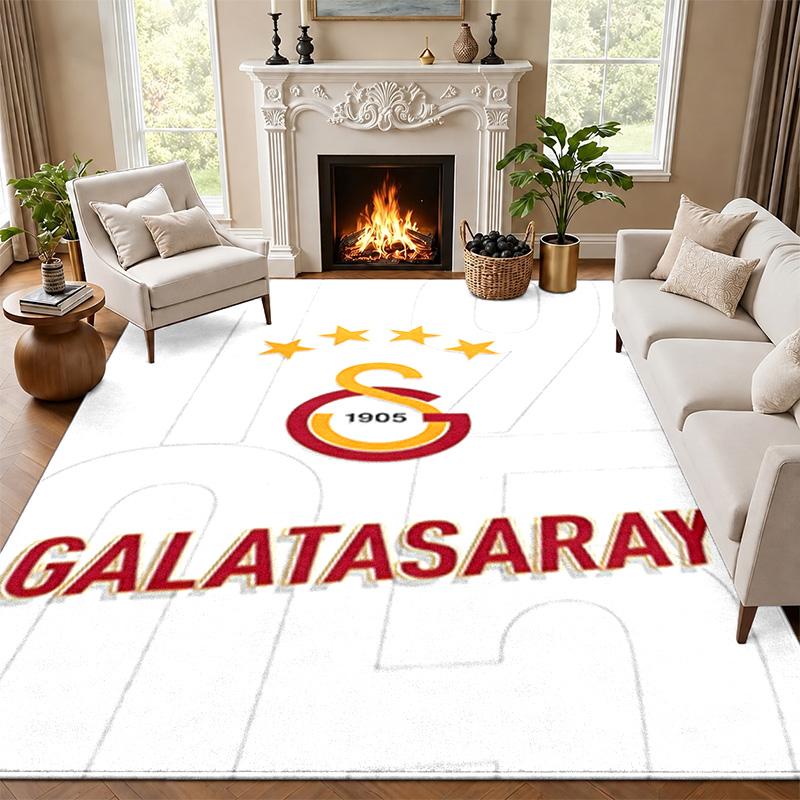 Galatasaray Teppich Fußmatte für Wohnzimmer oder Schlafzimmer Schutzmatte unter Stuhl Bürodekoration Weihnachtsgeschenk Geburtstagsgeschenk
