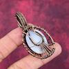 Evil Eye Rainbow Moonstone Pendant Copper Wire Wrapped Jewelry Gemstone Pendant