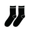 5 Pairs of Women's Casual Sports R-shaped Mid-calf Socks, Striped Cotton Socks, Breathable and Sweat-absorbing Black and White Trendy Socks