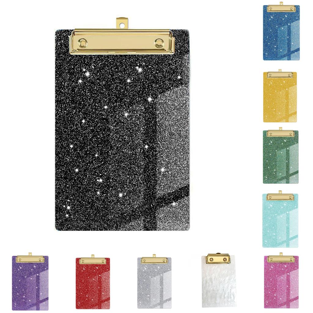 Sparkle Acrylic File Folder Clips With Metal Pressure Clamp For Office And Gift Use