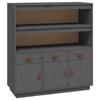 820164 vidaXL Highboard Grey 100x40x108.5 Cm Solid Pine Wood