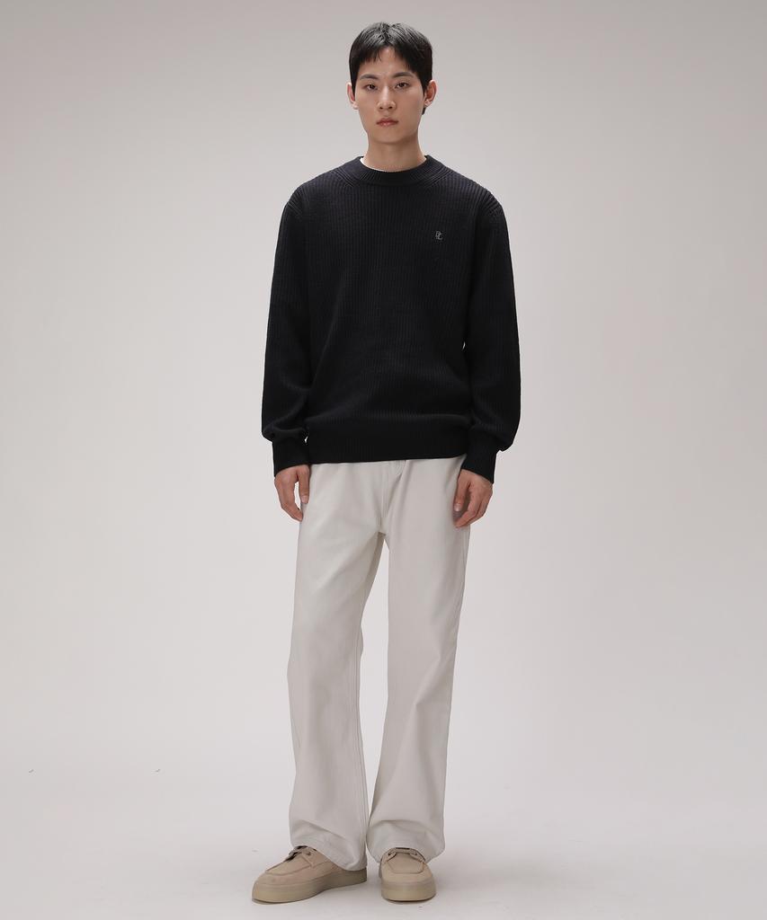 Dibellobeu Essential Oversized Round Hacci Knit_Navy