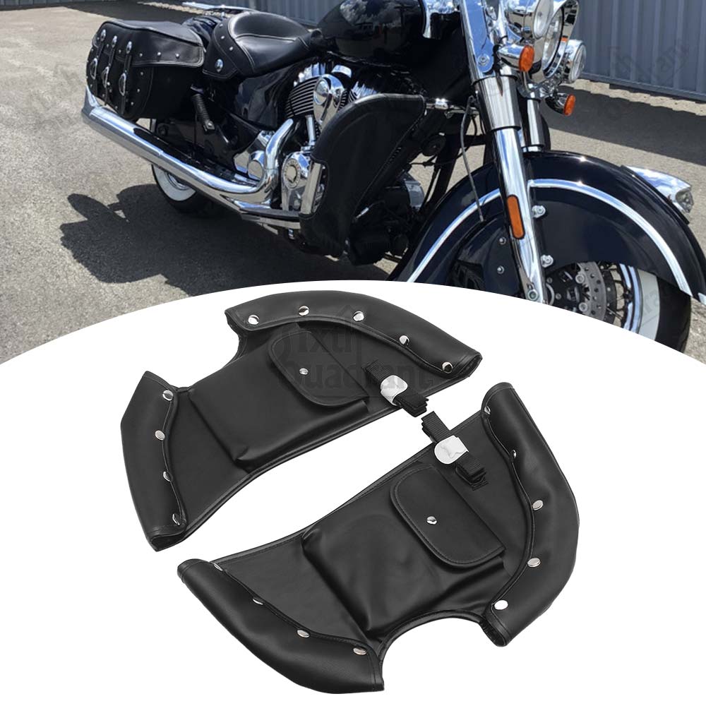 Motorcycle Accessories Lowers Chaps Leg Warmer Wind Deflectors Engine Guard Leather Bag Black Fit For Indian Chieftain 2014-2022