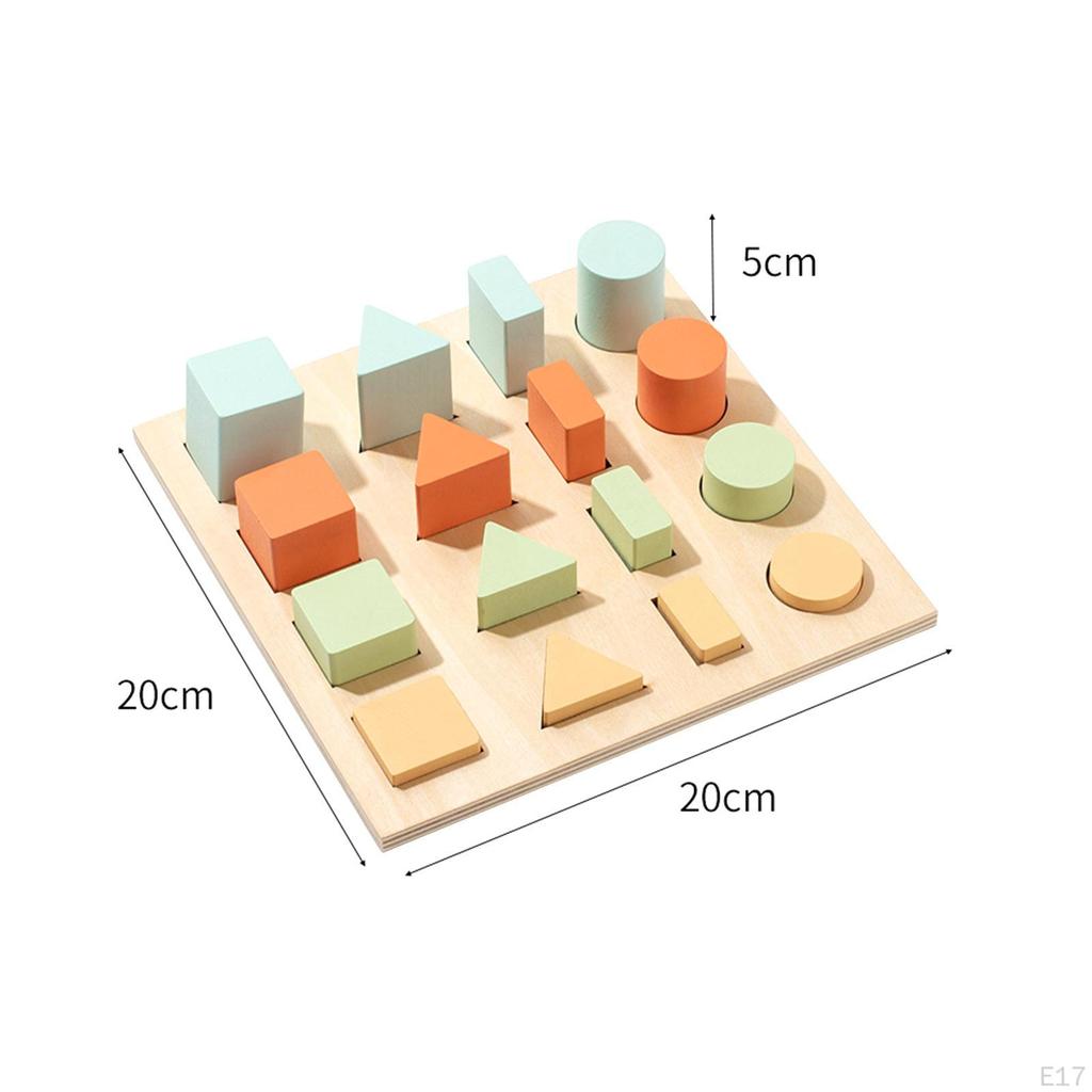Shape Puzzle Wooden Geometric Toddler Preschool Learning Materials Toy for