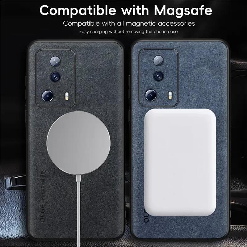 Magnetische Retro-Leder-Weichhülle für Xiaomi 13 Lite Xiaomi13 Lite Kabelloses Laden Handyhülle Abdeckung