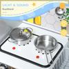 Pretend Play Toy Kitchen, Kids Kitchen Playset W/ Sounds, Lights, Running Water, Coffee Maker, Refrigerator