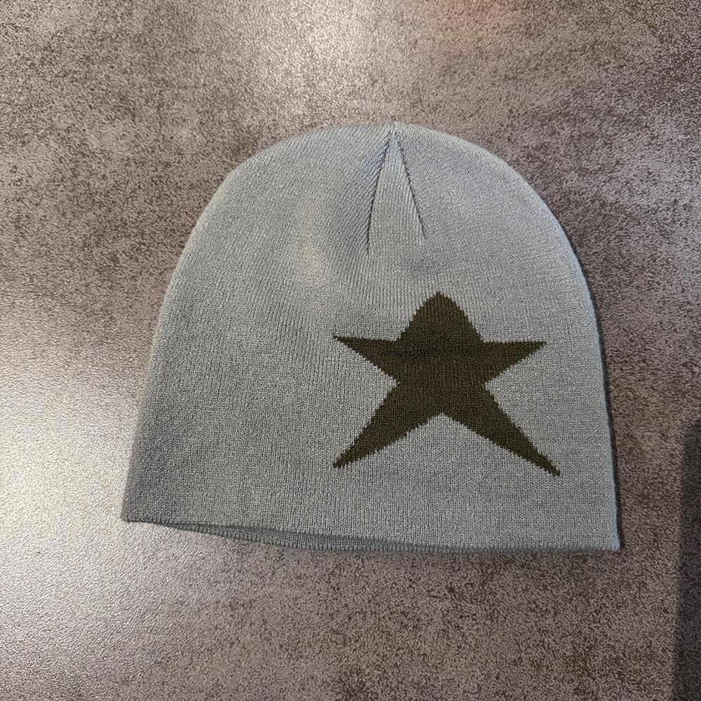 Winter Autumn Warm Knitted Beanies Women Men Y2K Star Pattern Hip Hop Hat Outdoor Cycling Warm Pullover Hat Cold Hat Streetwear