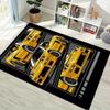 Yellow Classic Tuned Car Multi‑Panel Comic Print Area Rug Non‑Slip Rectangular Floor Mat Car Fan Decor for Gaming Room Living Bedroom