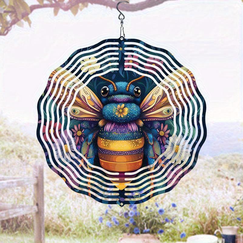 10 Inch Hanging Wind Spinner with 360 Degree Hook for Balcony Garden Decor Spring Summer Outdoor Decoration