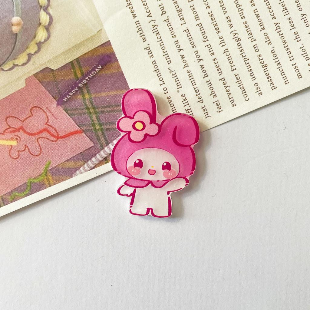 10Pcs New Acrylic Kawaii Cute Cartoon Anime Lamb Sticker Series Clip Book Diy Jewelry Children Gift Hairpin Accessories A108