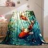 Multiple sizes Koi swimming in water  Print Blanket Warm Soft Suitable for All Seasons for Home Sofa Travel Camping Picnics RV