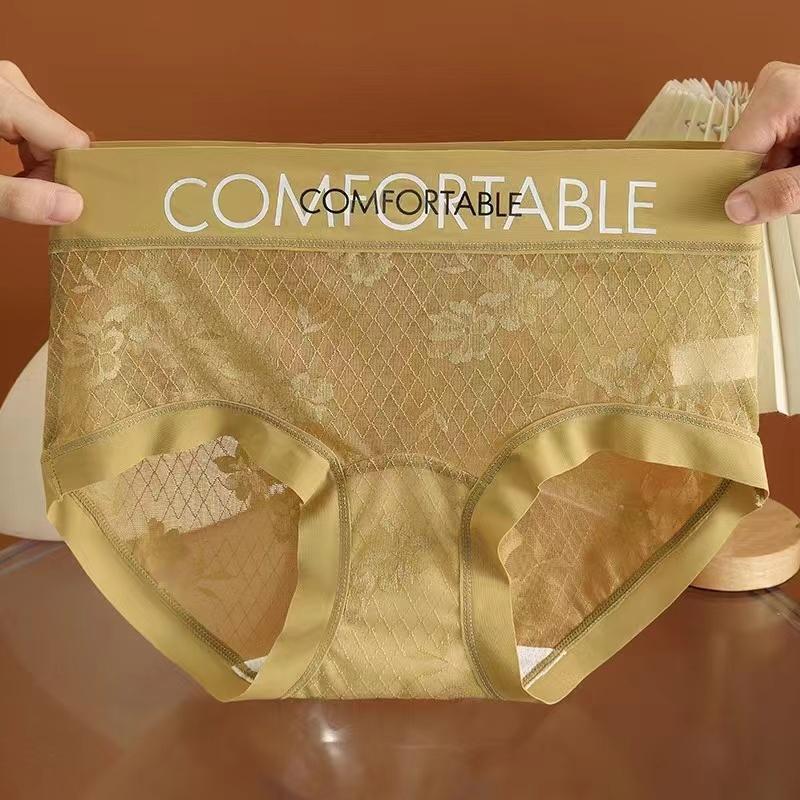 French Style Lace Bikini Panties Women - Mid-Rise Soft Mulberry Silk Innocent & Seductive Underwear