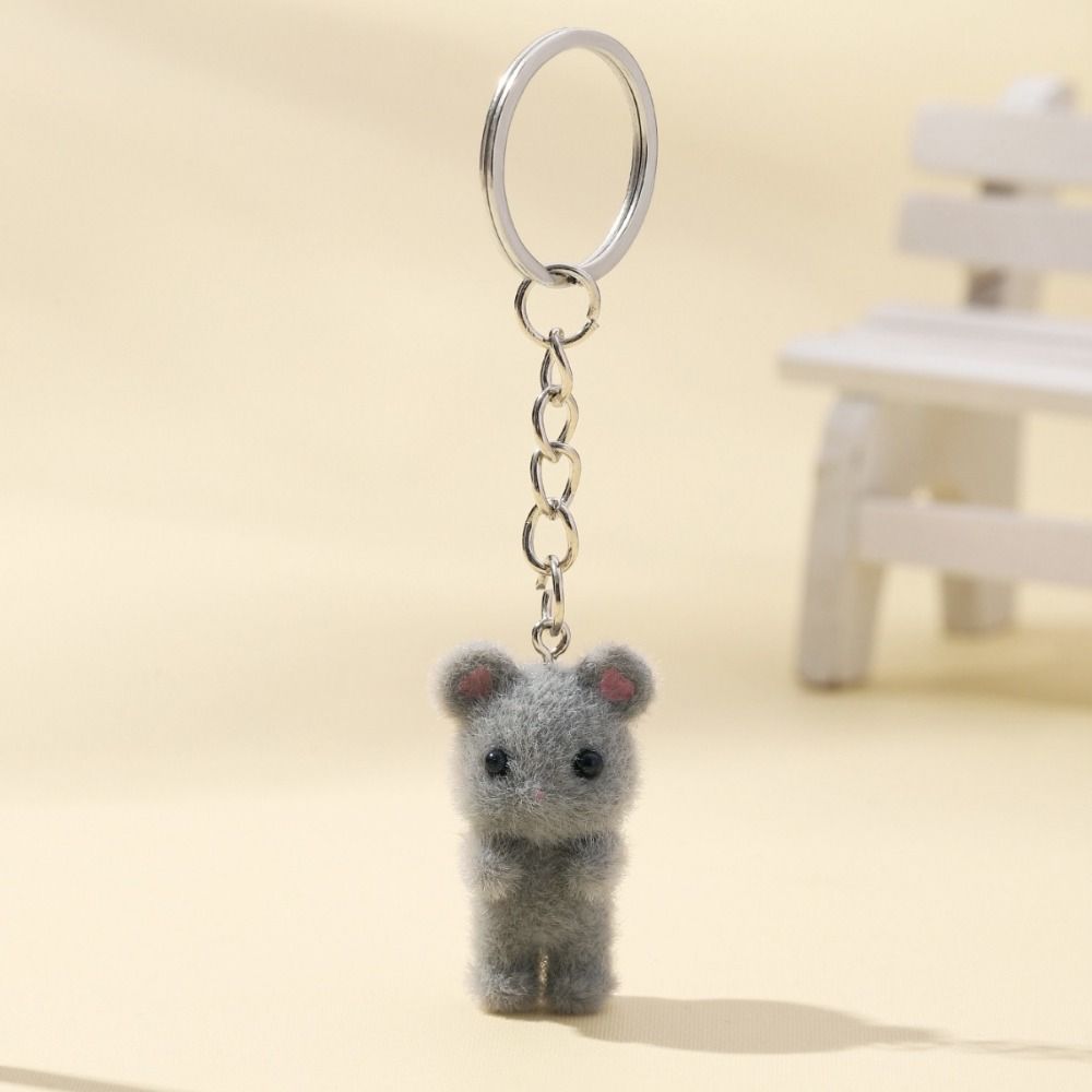 Fashion Plush Resin Mouse Keychain Creative Backpack Pendant Bag Accessories