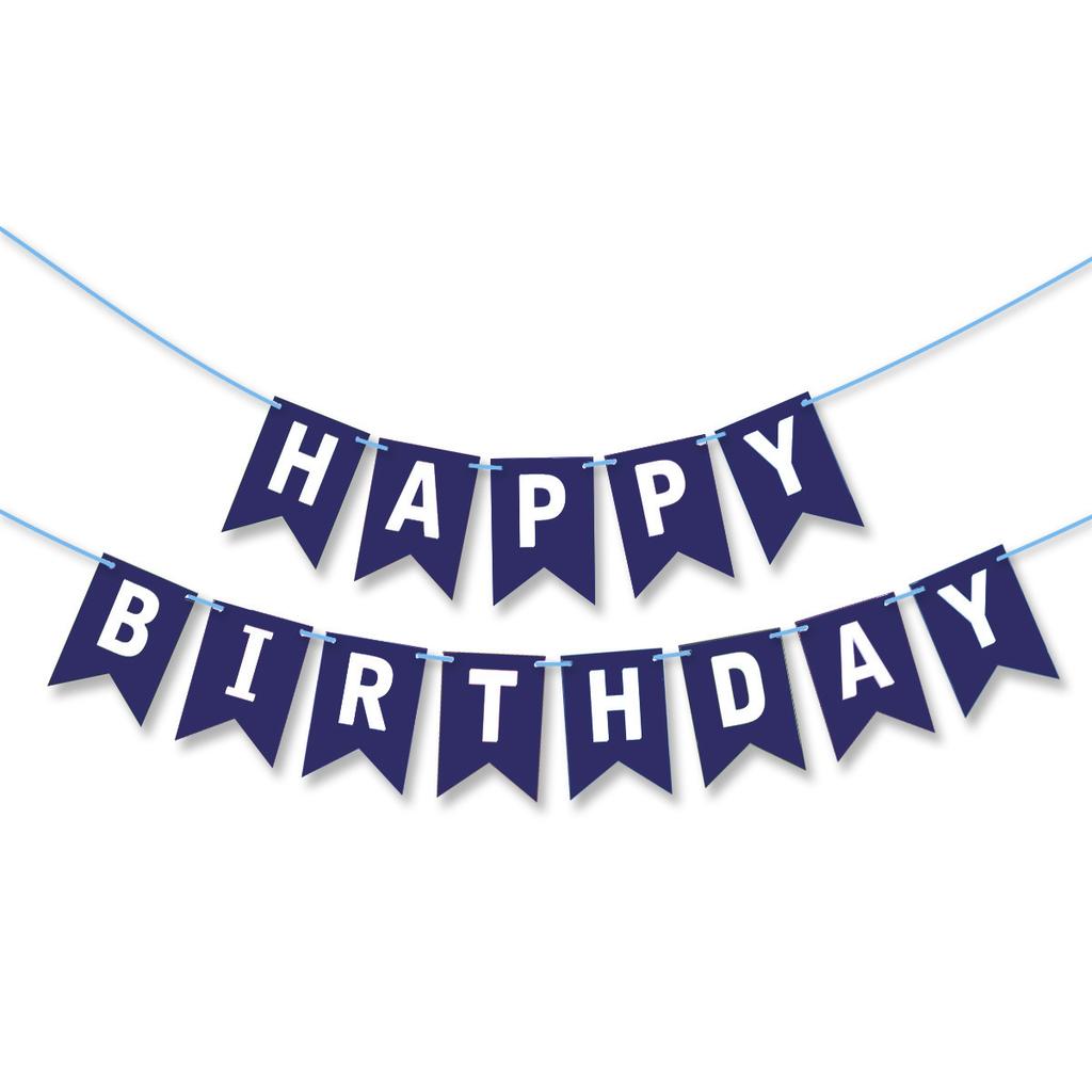 Birthday Party Decoration Bronzing Dovetail Flag Happy Birthday Birthday Flag Banner Bunting Custom