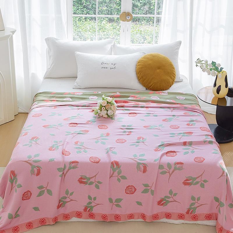 WTEMPO Summer Cooling Blanket Bamboo Fiber Four Layers Gauze Blanket Summer Air Condition Quilt