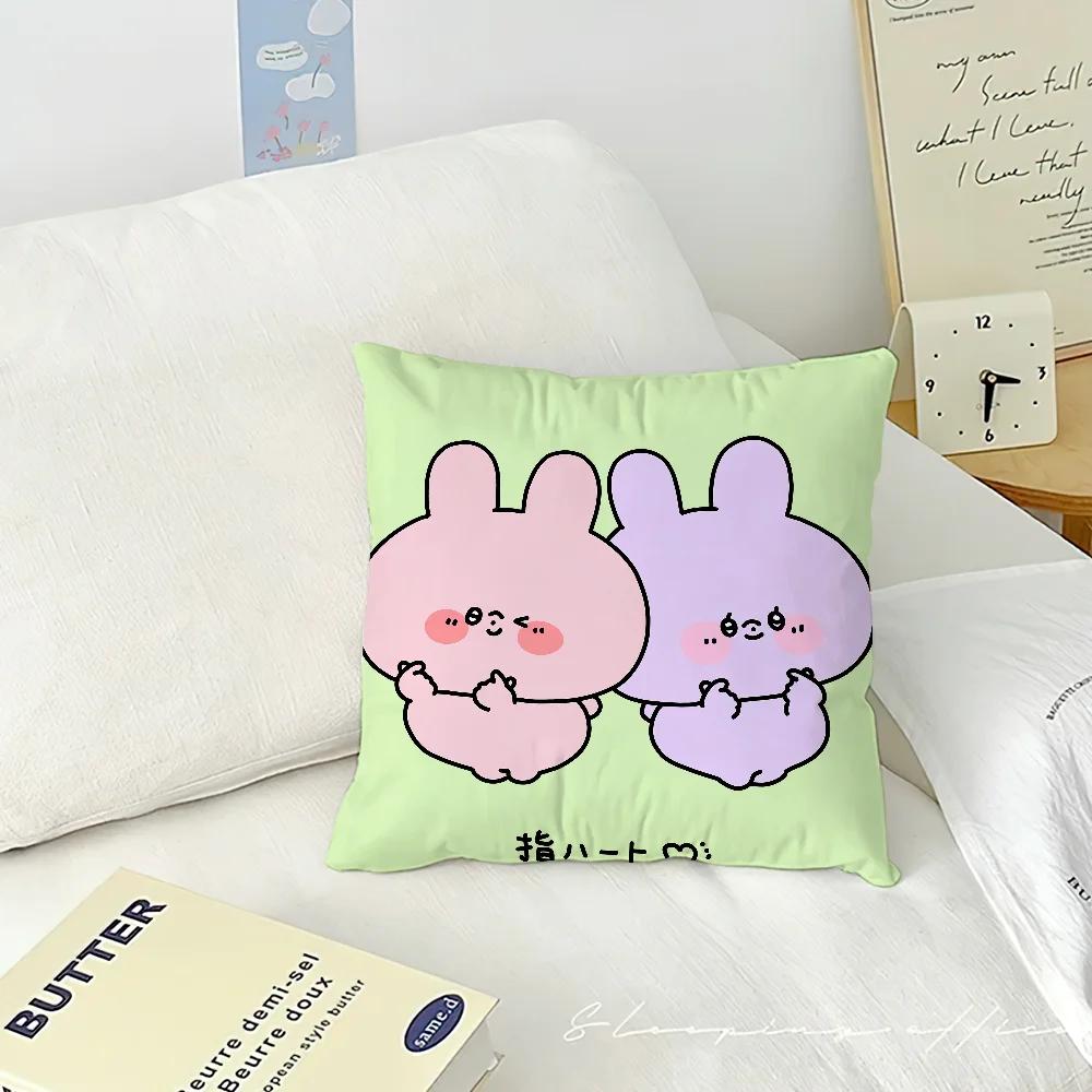 Kawaii A-Asamimichaans Cute Pillow Case Sofa Decorative Home Double-sided Printing Short Plush Cushion Cover