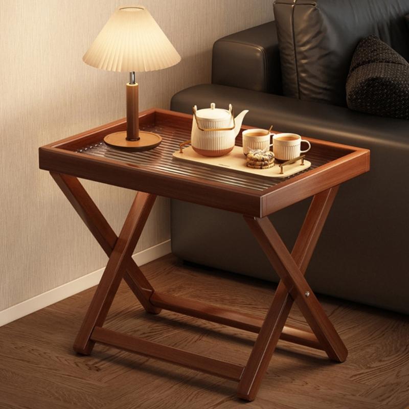 Foldable Table Bamboo Acrylic Construction Lightweight Portable For Picnic Balcony Dorm Office