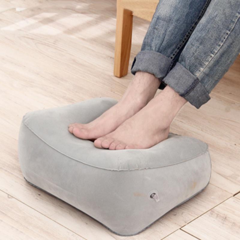 Portable Inflatable Foot Rest Air Pillow PVC Soft Foot Cushion Travel Office Under Desk Leg Elevation Relax Foot Support Pillow