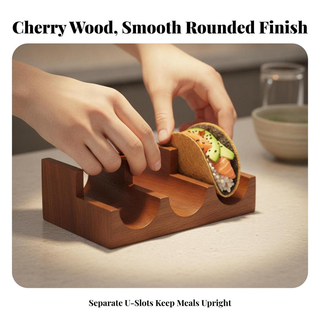Sushi Serving Rack Wooden Temaki Holder Compact for Restaurants