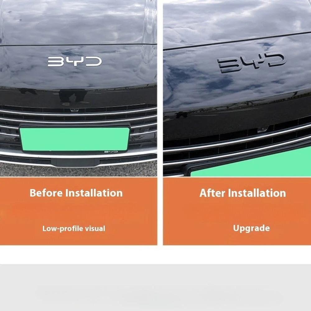 For BYD Song Plus DM-i Seal U Sealion 6 Black Warrior Front Logo Cover Emblem Badge Trim Exterior Modification Accessories