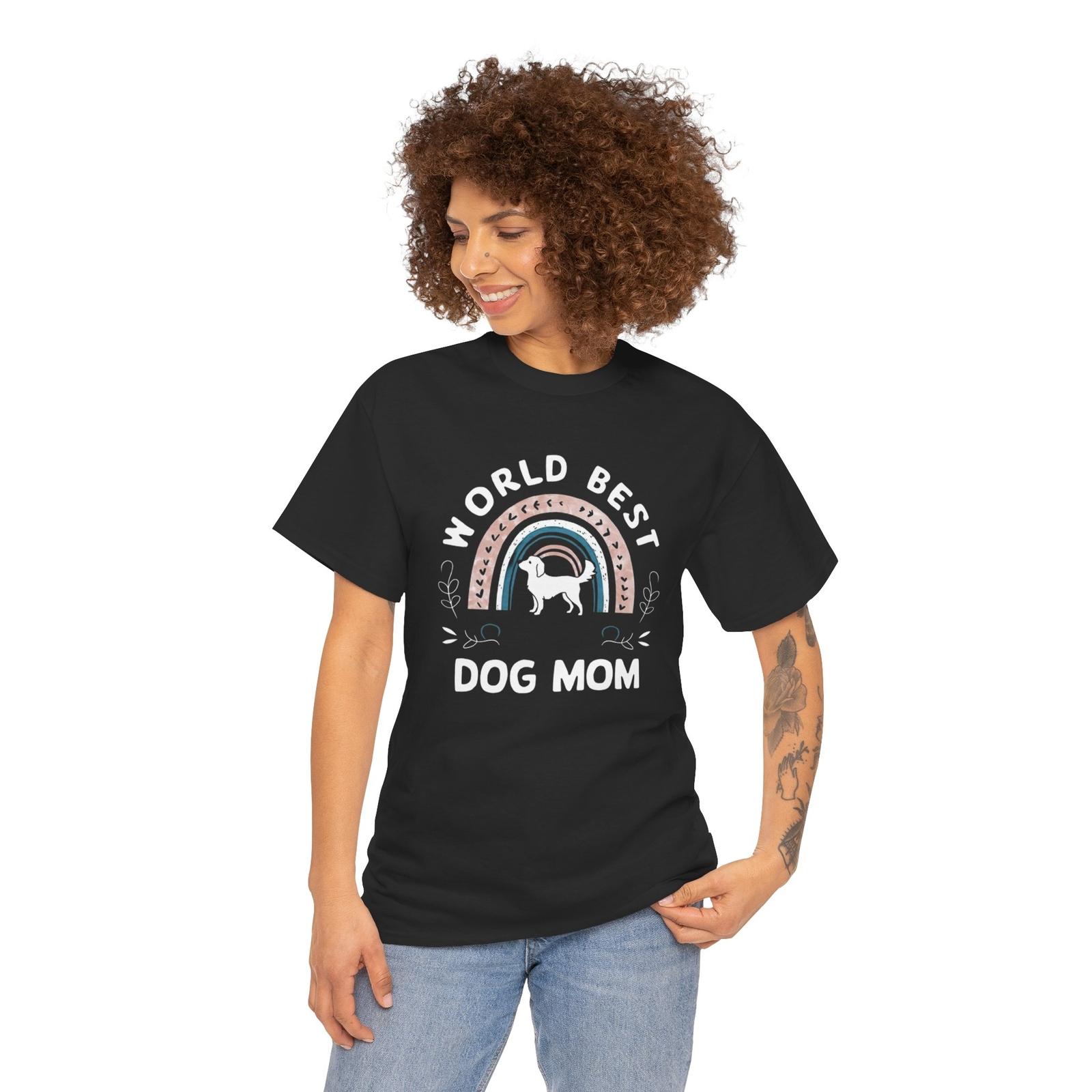 World Best Dog Mom T-Shirt – Funny Pet Tee | Dog Shirt Unisex T-Shirt L