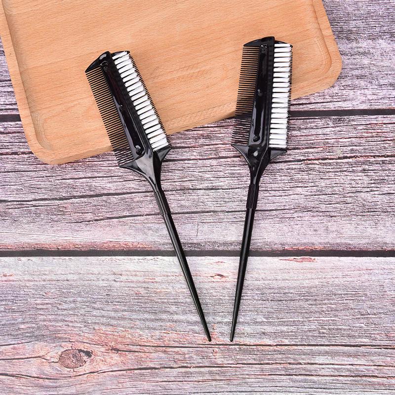 Professional Hairdressing Double Side Dye Comb with Nylon Hair Drying Brush Tinting Combs Hair Color Brush Hair Styling Tools