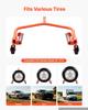 Tire Wheel Dolly, 204kg Heavy Duty Steel Truck Car Tire Dolly, Fits 889-1194mm Tires, 360° Rotating Rollers, Extended Labor-Saving Handle,