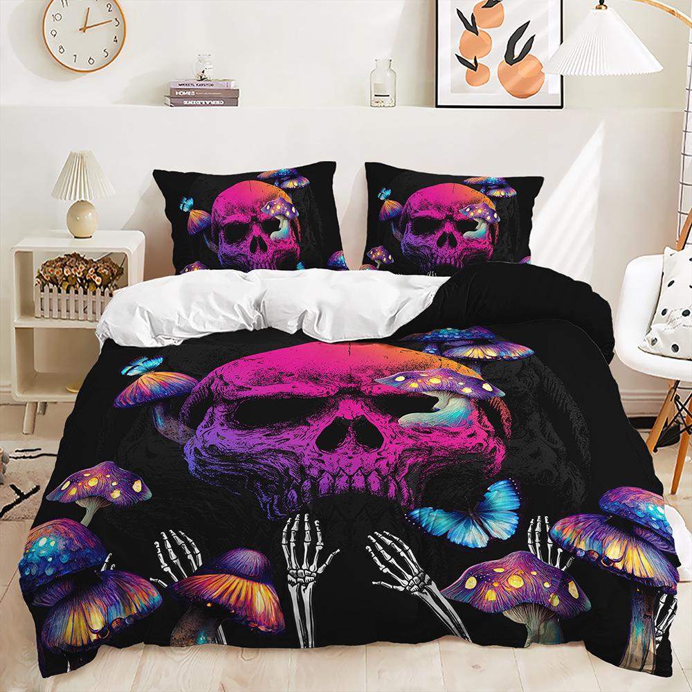 Three-Piece Quilt Cover Skull Two-Piece Bedding Set