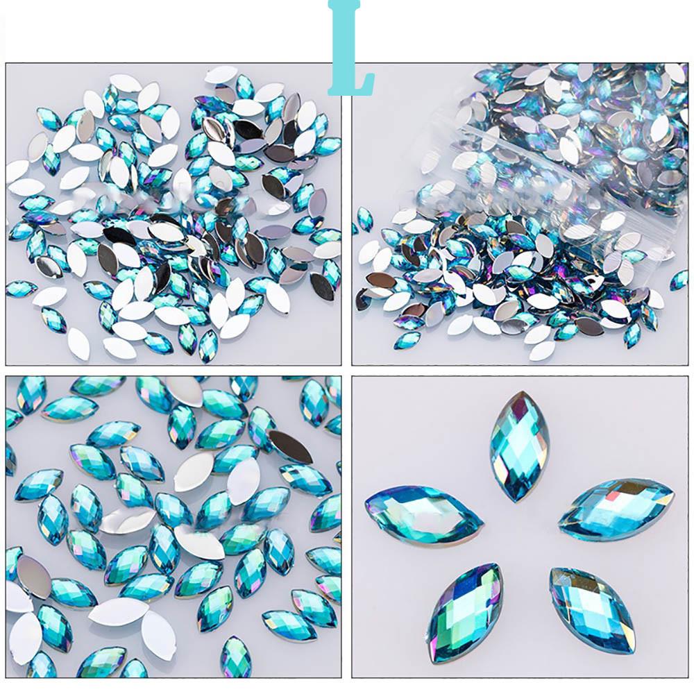 500Pcs Glitter Horse Eye Rhinestones 3D  Decorative Glue Acrylic 