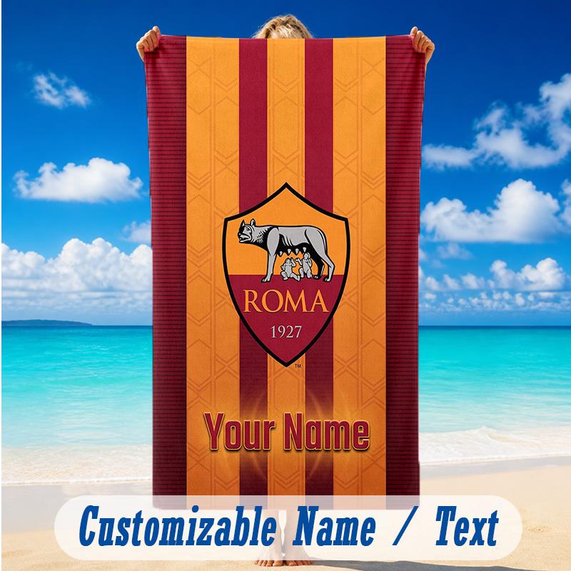 Beach Towel Custom Name Text, Quick Dry Large Towel For Beach HomeAS Roma